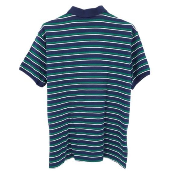 VTG 90s Polo Ralph Lauren Blue Green Stripe Custom Fit Short Sleeve Polo Size XL - Picture 9 of 9